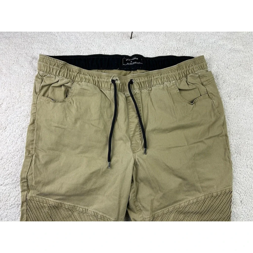 Ocean‎ Current Pants Mens XL Khaki Jogger Drawstring Moto Biker Stretch Casual